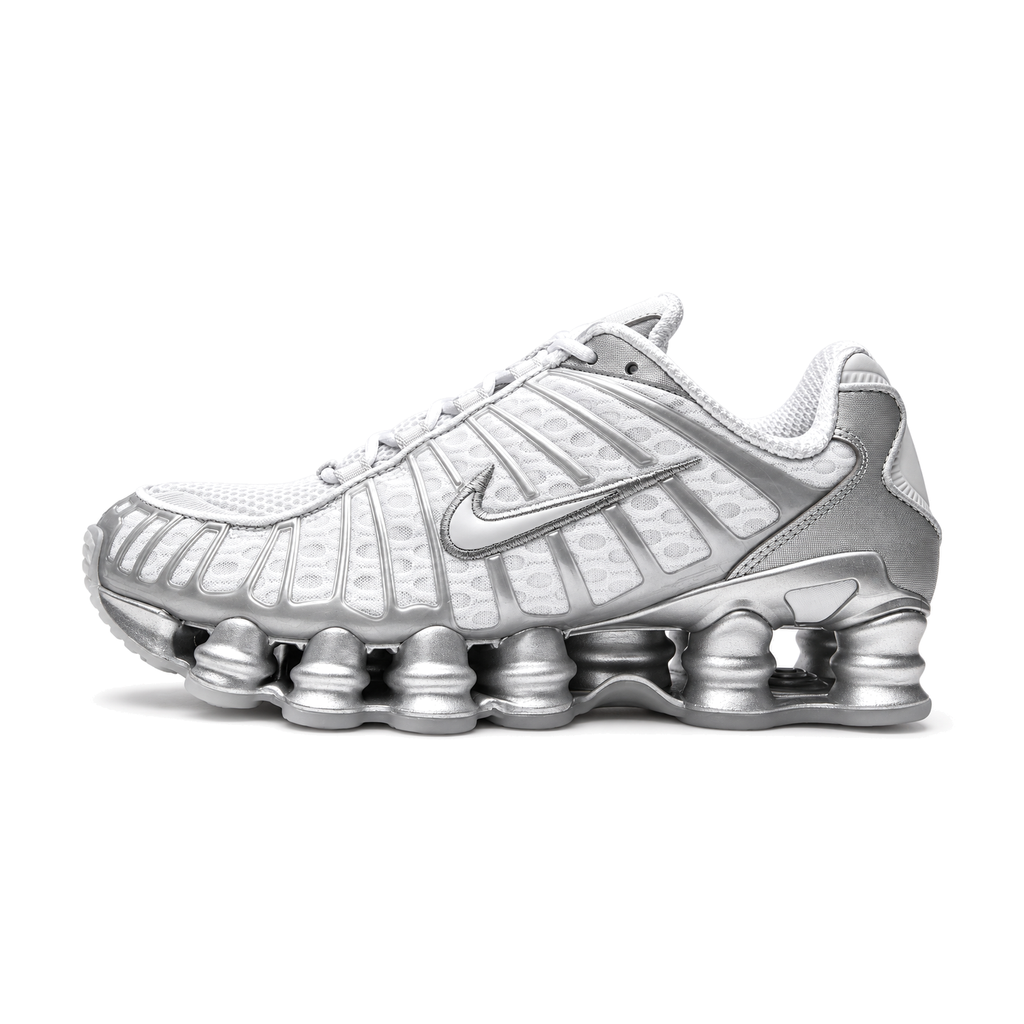 Nike Shox TL Metallic Silver, bijela patika sa metalik srebrnim detaljima, bočni profil