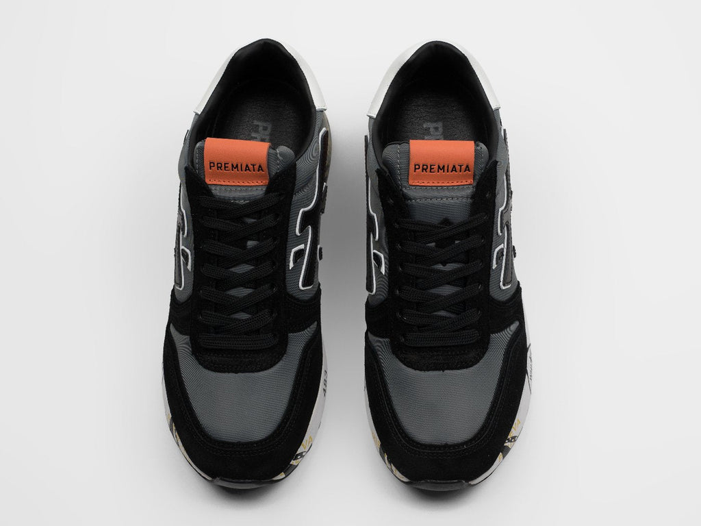 Premiata Mick Black / Grey / Orange, detalj pete
