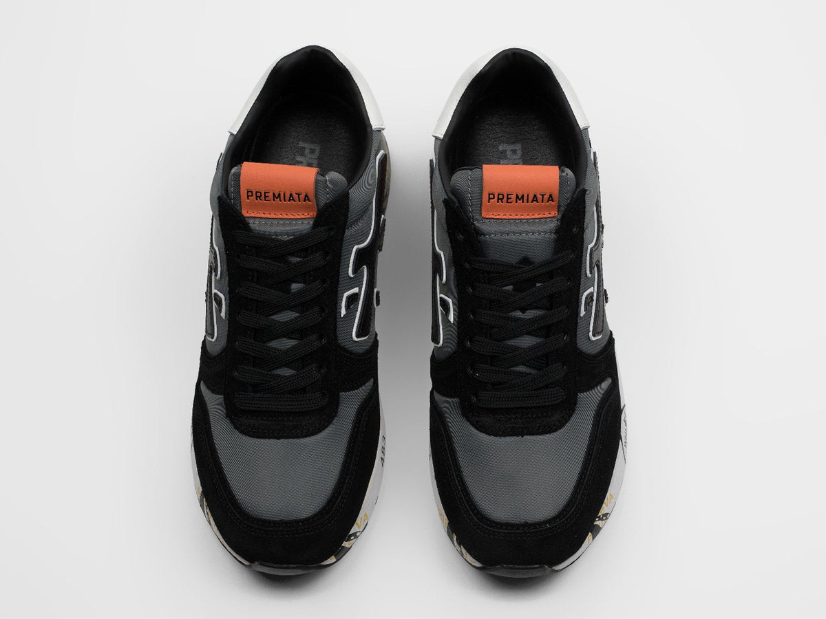 Premiata Mick Black / Grey / Orange, detalj pete