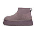 UGG Classic Mini Dipper Thundercloud, siva semiš čizma sa neoprenskim vratom na platformi, bočni profil